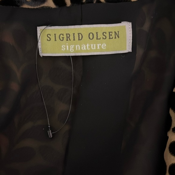 NWOT Sigrid Olsen Leaf Open Front Oversized Blazer Cardigan - Size Large - Picture 7 of 9